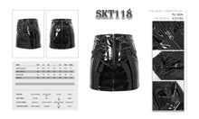 Load image into Gallery viewer, SKT118 Summer fetish sexy women zipper up stretchy glazed leather punk skinny short straight skirt