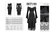 Load image into Gallery viewer, SKT120 Gothic off shoulder lace pleated sexy women formal long dress with fur collar