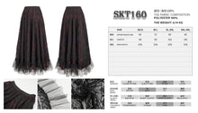 Load image into Gallery viewer, SKT160 Gothic Lace big Swing Black and Red Women's Skirt