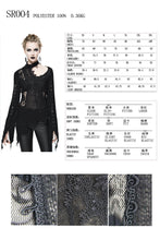 Load image into Gallery viewer, SR004 Autumn asymmetric woollen broken holes lace spliced sexy ladies gothic black sweater