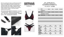 Load image into Gallery viewer, SST008 Burgundy Gothic Lace Swimsuit Set