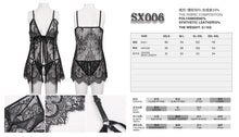 Load image into Gallery viewer, SX006 One-piece sexy lace suspender dress with separate crotch bottom