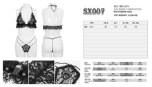 Load image into Gallery viewer, SX007 Devil Fashion Gothic hot girls black lace sexy lingerie set