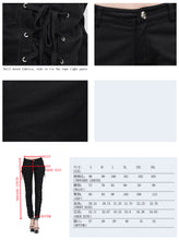 Load image into Gallery viewer, TRW105 daily life Punk style lace up stretchy black women pants