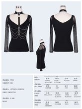 Load image into Gallery viewer, TT004 summer punk big collar bright leather chocker sexy women T-shirt with chain