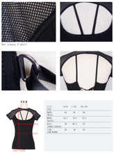 Load image into Gallery viewer, TT028 Summer daily hollow out short sleeve mesh shawl black women punk laced up T-shirt
