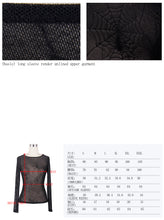 Load image into Gallery viewer, TT031 daily Spider web jacquard classic style round collar long sleeve mesh women T-shirts