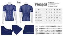 Load image into Gallery viewer, TT03905 party blue diamond-shaped net basic style short sleeve men T-shirts