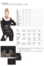 Load image into Gallery viewer, TT048 mesh spliced off the shoulder sexy women punk long sleeves T-shirts