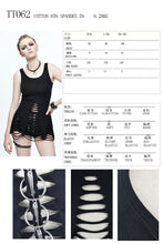 Load image into Gallery viewer, TT062 Summer daily wear centipede back hollow out punk women black halter vest