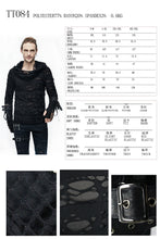 Load image into Gallery viewer, TT084 punk men ripped finger covered autumn hooded black top
