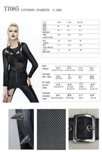 Load image into Gallery viewer, TT085 Summer sexy women punk nailed chest halter mesh T-shirt