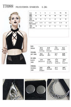 Load image into Gallery viewer, TT088 everyday summer dense velvet moon pendant sexy women vest with chest straps