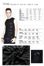 Load image into Gallery viewer, TT102 daily life Summer punk men ripped sleeveless black hooded tops