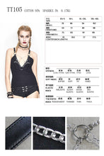 Load image into Gallery viewer, TT105 sexy women punk metallic inverted pentagram cotton vest with chains