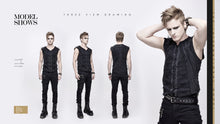 Load image into Gallery viewer, TT121 Summer punk rock patchwork unedged distressed men vest