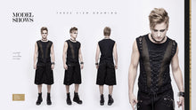 Load image into Gallery viewer, TT126 coarse grain woolen tied with rope cotton punk men vest