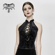 Load image into Gallery viewer, TT133 Stars and moon printing daily life dense velvet sexy ladies vests