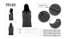 Load image into Gallery viewer, TT137 Devil fashion biker punk rock metallic hooded tattered knit men top