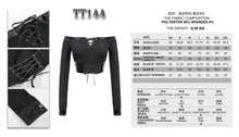 Load image into Gallery viewer, TT144 Military punk off shoulder long sleeve t-shirt