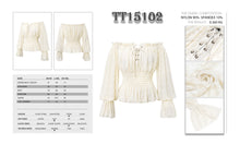 Load image into Gallery viewer, TT15102 pure princess lolita everyday wearing off shoulder lantern sleeves girls lace top