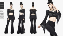 Load image into Gallery viewer, TT155 off the shoulder twisted neck short silver-ironed burnt velvet T-shirt