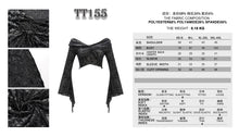 Load image into Gallery viewer, TT155 off the shoulder twisted neck short silver-ironed burnt velvet T-shirt