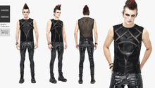 Load image into Gallery viewer, TT161 Men shiny knit patchwork vest