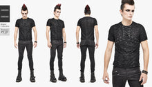 Load image into Gallery viewer, TT162 Punk knit ragged men T-shirt