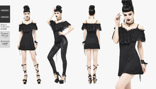 Load image into Gallery viewer, TT171 Gothic strapless drawstring sling T-shirt