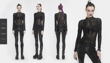 Load image into Gallery viewer, TT172 Cyberpunk Flocking Printing Basic mesh T-shirt