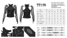 Load image into Gallery viewer, TT176 Pentagram leather striped long sleeve T-shirt