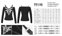 Load image into Gallery viewer, TT178 Devil sheep head printed long-sleeved off-the-shoulder T-shirt