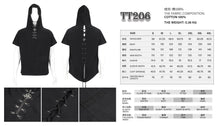 Load image into Gallery viewer, TT206 Everyday Woven Black Short Sleeves Punk Men Hoodie