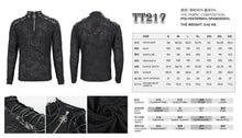 Load image into Gallery viewer, TT217 Autumn and Winter textured turtleneck punk black men T-shirt