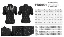 Load image into Gallery viewer, TT22201 Black Cross pattern Printed Short Sleeve T-Shirt