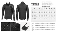 Load image into Gallery viewer, TT229 Punk Asymmetric Sleeve Turtleneck T-Shirt
