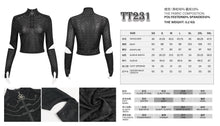 Load image into Gallery viewer, TT231 Cyberpunk black mesh Long Sleeve Women's T-Shirt