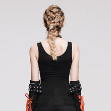 Load image into Gallery viewer, TTP224 summer punk daily life simple style broken holes women cotton vest