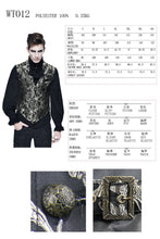 Load image into Gallery viewer, WT012 movies and TV costume gothic pattern palace black and silver printed jacquard men vest