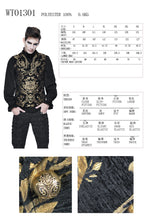 Load image into Gallery viewer, WT01301 Gothic fancy costume western style black and gold palace big flower men short vest