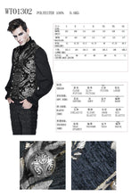 Load image into Gallery viewer, WT01302 Gothic high quality western fashion black and silver palace floral men short waistcoats