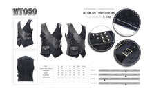 Load image into Gallery viewer, WT050 band Asymmetric punk rock men black waistcoats with pockets