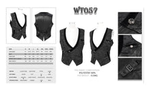 Load image into Gallery viewer, WT057 Gothic wedding bridegroom Napoleon collar pleated asymmetrical men black waistcoats