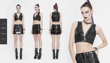 Load image into Gallery viewer, WT058 Punk asymmetric heavy metal super short vest