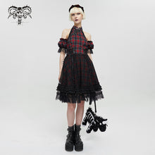 Load image into Gallery viewer, SKT143 punk cheongsam collar plaid dress
