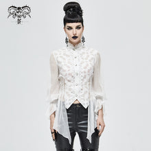 Load image into Gallery viewer, SHT06802 white Gothic Chiffon Blouse