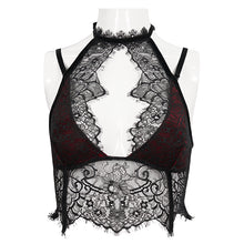 Load image into Gallery viewer, ECST005 Burgundy halter sexy lingerie