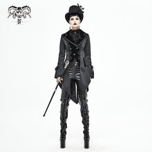 Load image into Gallery viewer, CT17101 Wave pattern black Gothic fake two-piece jacquard coat