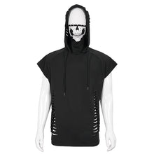 Load image into Gallery viewer, TT213 Turtleneck Mask Skull Printed Raglan Sleeve Hoodie